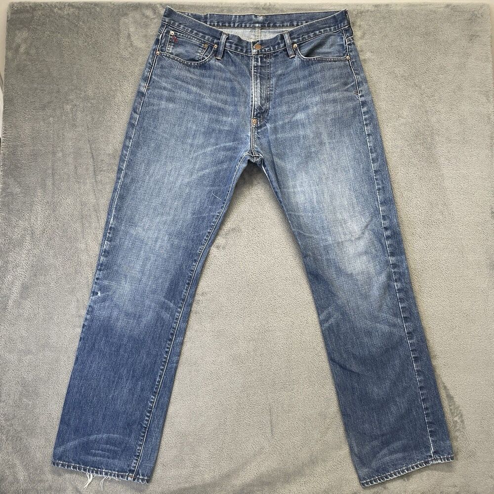 Polo Ralph Lauren Jeans Mens 36x34 Blue Morniside Vintage 67 Straight Leg Preppy